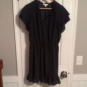 LC Lauren Conrad Black and White Polka Dot Blouse